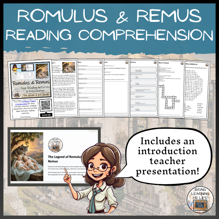 Romulus and Remus Close Reading Comprehension Activities | 5th Grade & 6th Grade