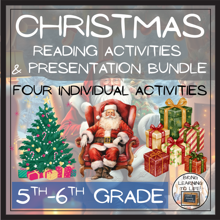 A Christmas Close Reading Comprehension Bundle | 5th Grade & 6th Grade