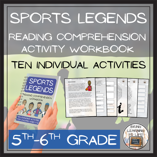 Sports Legends Reading Comprehension Workbook | 5th-6th Grade