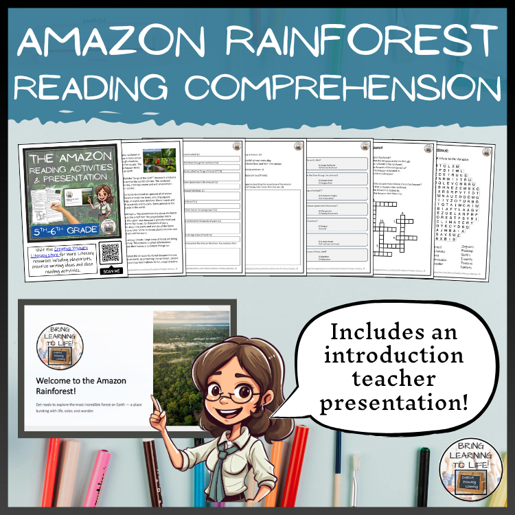 Amazon Rainforest Close Reading Comprehension Activities | 5th–6th Grade