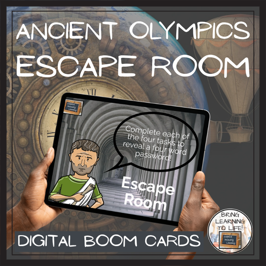 Ancient Olympics BOOM Cards Escape Room | Digital ELA Reading Activity