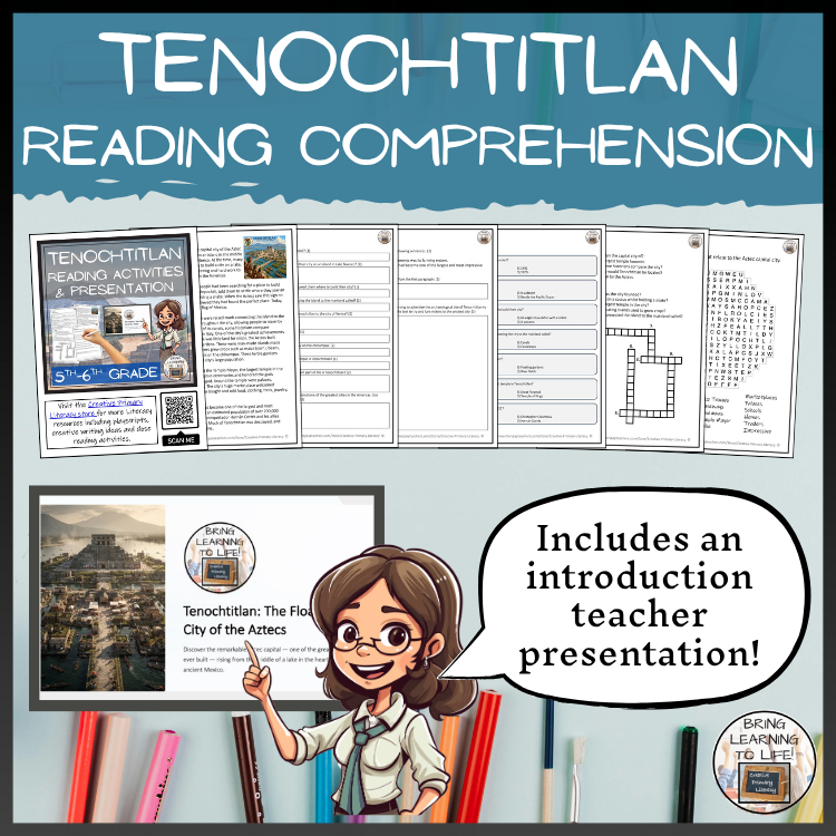 Tenochtitlan Close Reading Comprehension Activities | 5th-6th Grade