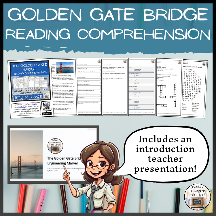 Golden Gate Bridge Reading Comprehension Activities | 5th Grade & 6th Grade