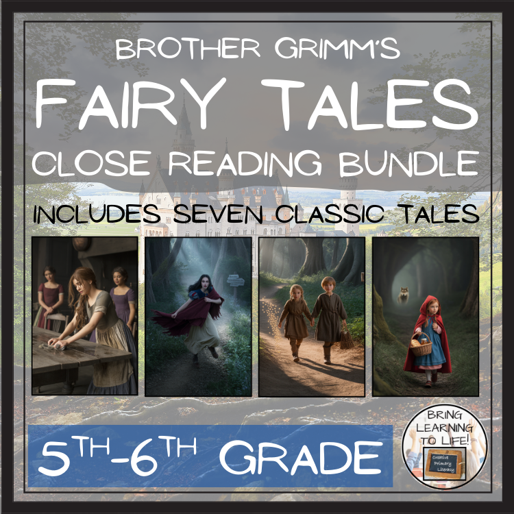 Grimm's Fairy Tales Reading Comprehension Bundle | 5th & 6th Grade