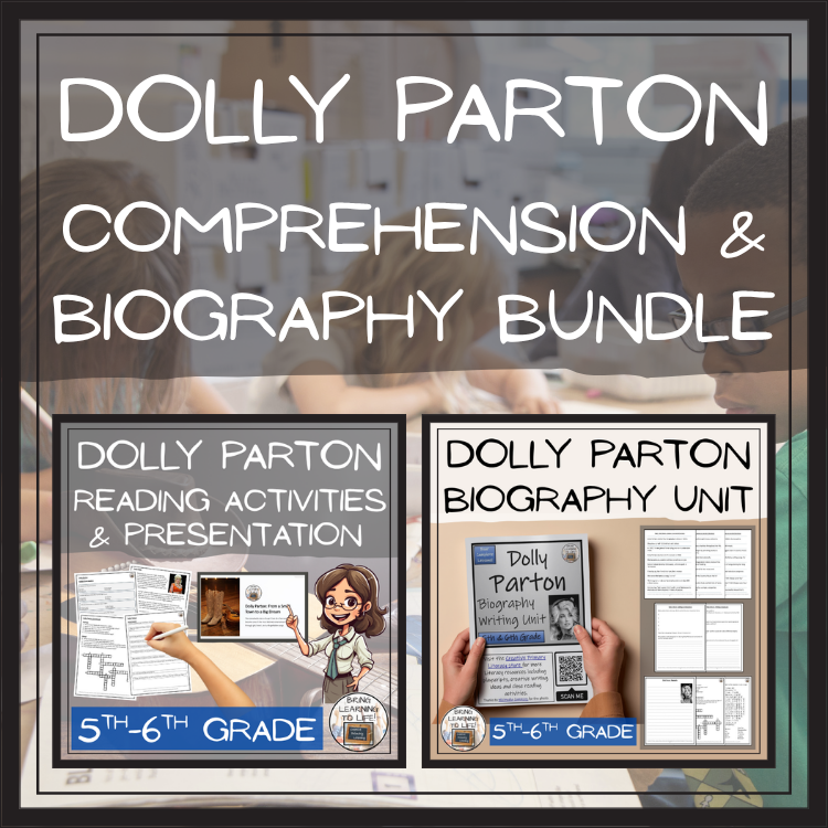 Dolly Parton Reading & Biography Writing Bundle | 5th & 6th Grade