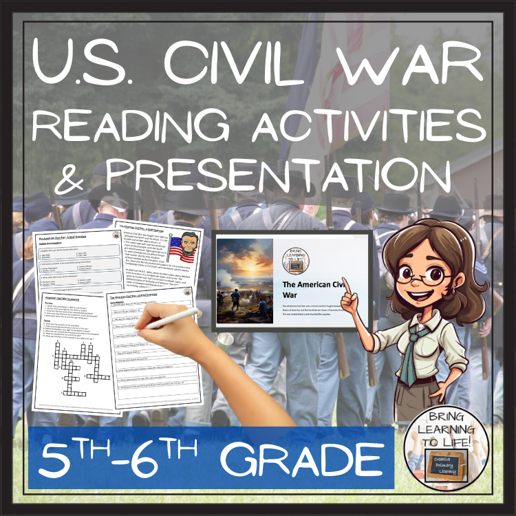 American Civil War Close Reading Comprehension Activity | 5th Grade & 6th Grade