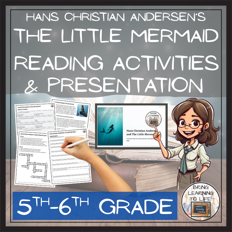 The Little Mermaid Reading Comprehension Hans Christian Andersen | 5th-6th Grade