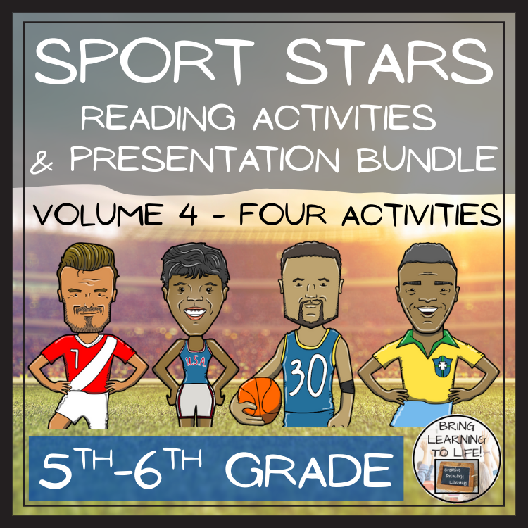 Sport Stars Volume 4 Close Reading Comprehension Bundle | 5th Grade & 6th Grade