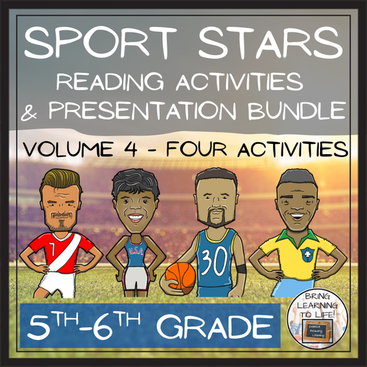 Sport Stars Volume 4 Close Reading Comprehension Bundle | 5th Grade & 6th Grade