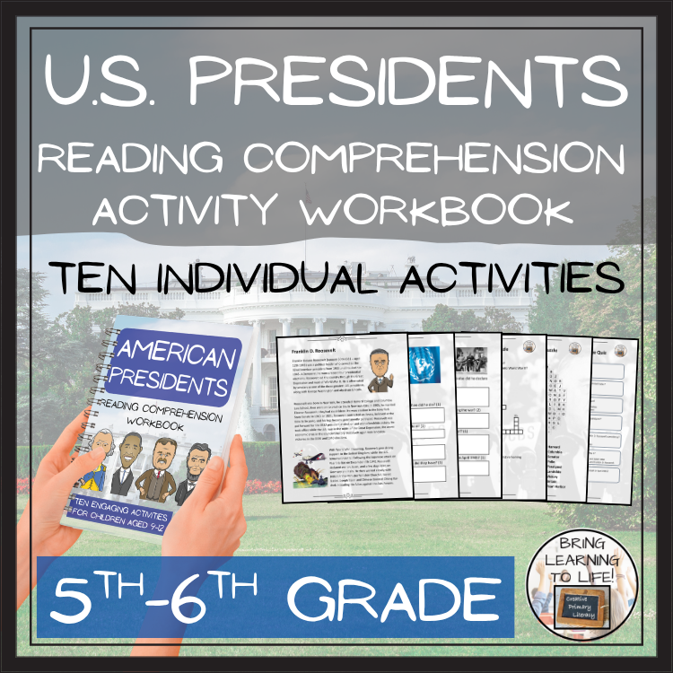American Presidents Reading Comprehension Workbook | 5th-6th Grade