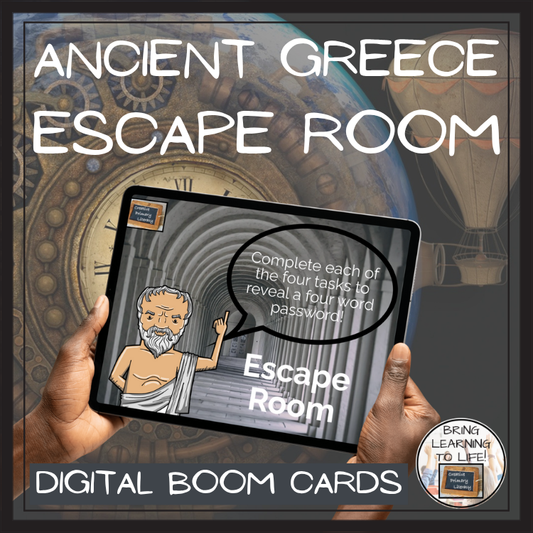 Ancient Greece BOOM Cards Escape Room | Digital ELA Reading Activity