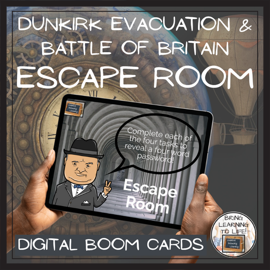 Dunkirk & Battle of Britain BOOM Cards Escape Room | Digital Reading Activity