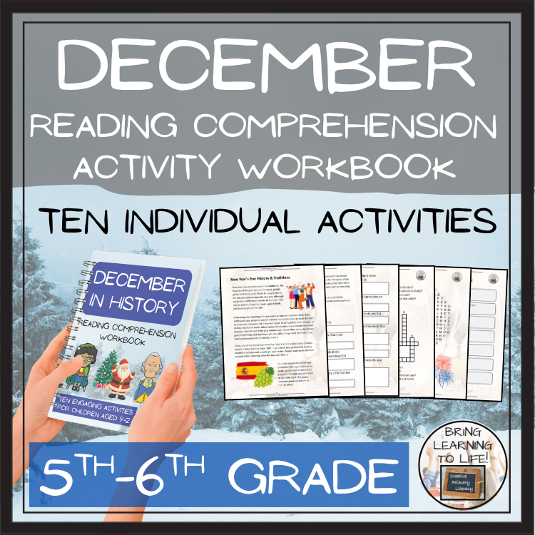 December in History Reading Comprehension Workbook | 5th-6th Grade