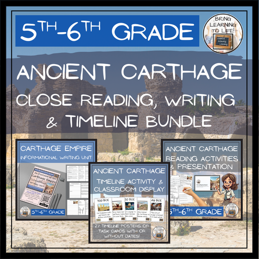 Ancient Carthage Close Reading, Writing & Timeline Bundle | 5th–6th Grade