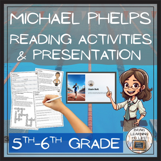 Michael Phelps Close Reading Comprehension Activity | 5th Grade & 6th Grade