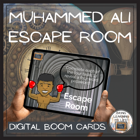 Muhammed Ali BOOM Cards Escape Room | Digital ELA Reading Activity