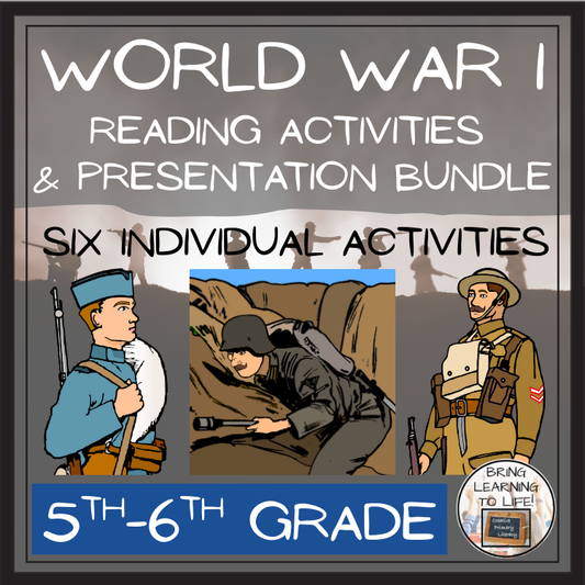 First World War Close Reading Comprehension Bundle | 5th Grade & 6th Grade