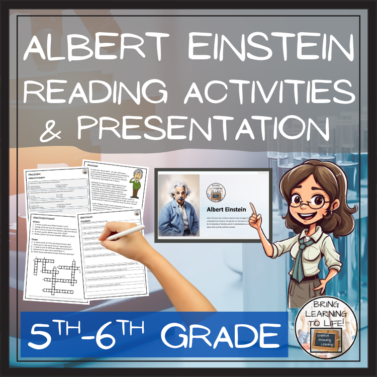 Albert Einstein Close Reading Comprehension Activity | 5th Grade & 6th Grade