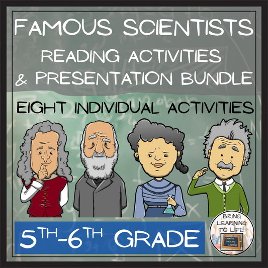 Famous Scientists Close Reading Comprehension Bundle | 5th & 6th Grade