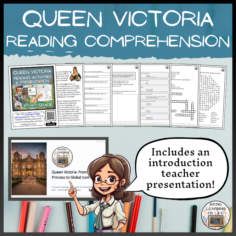Queen Victoria Close Reading & Biography Writing Bundle | 3rd-4th Grade