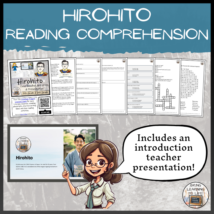 Hirohito Close Reading Comprehension Activities | 5th Grade & 6th Grade