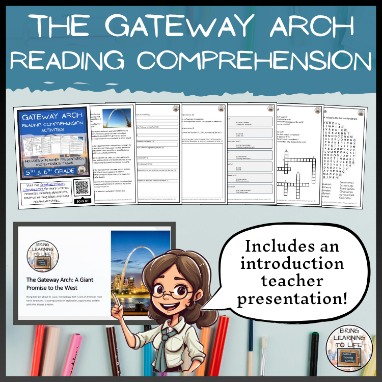The Gateway Arch Reading Comprehension Activities | 5th Grade & 6th Grade