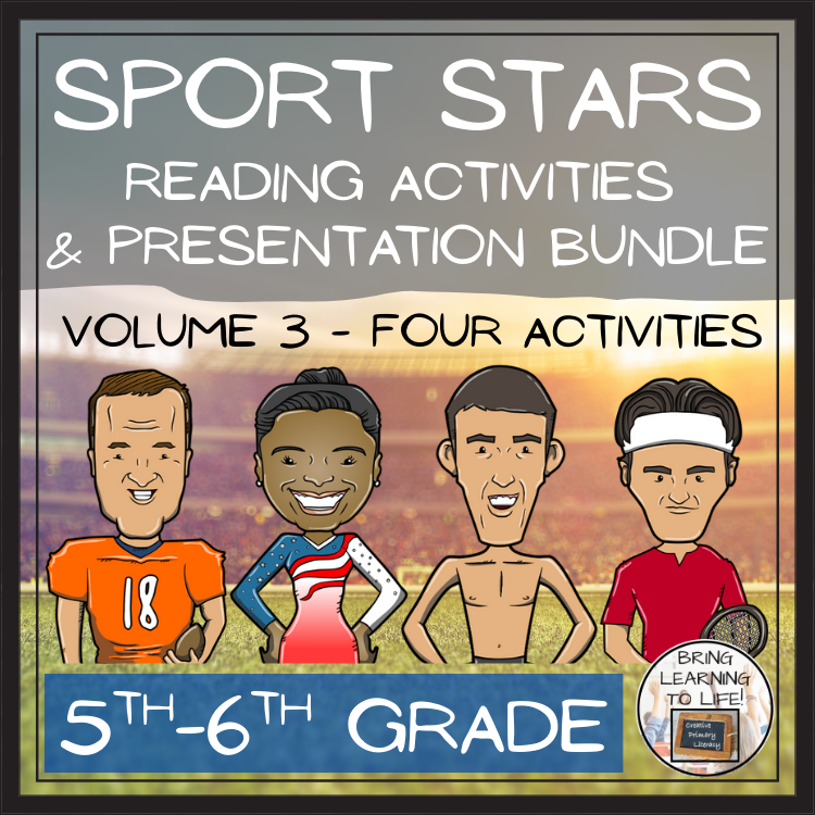 Sport Stars Volume 3 Close Reading Comprehension Bundle | 5th Grade & 6th Grade
