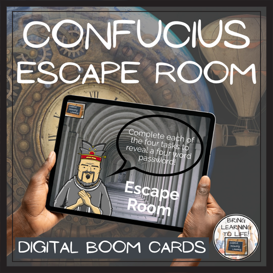 Confucius BOOM Cards Escape Room | Digital ELA Reading Activity