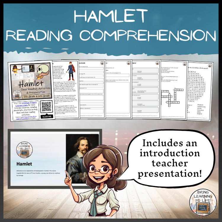 Hamlet Close Reading Comprehension Activities | 5th Grade & 6th Grade