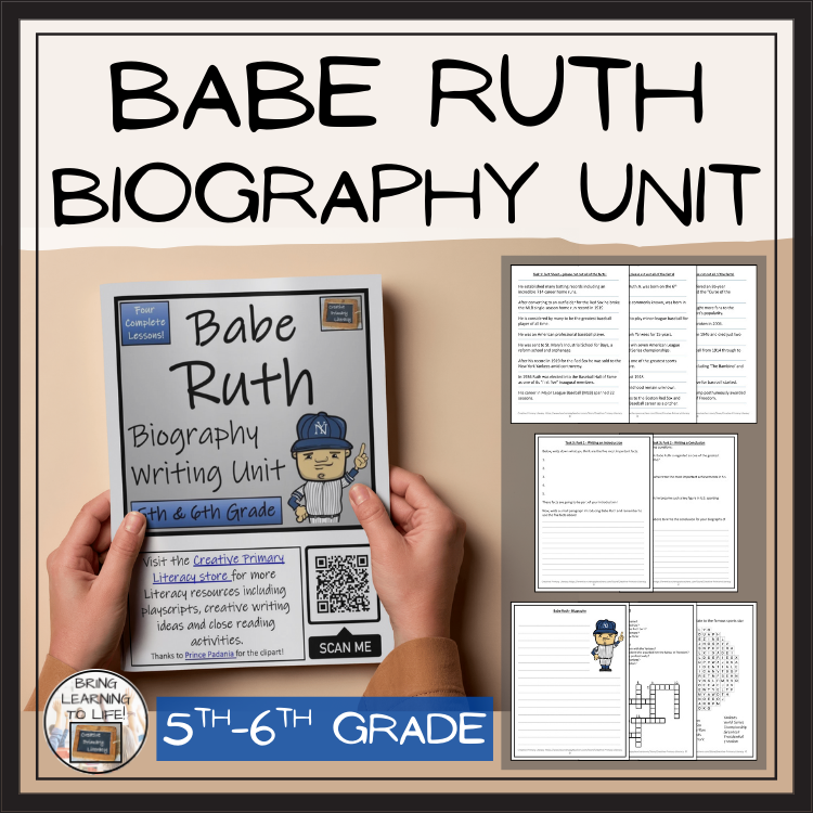 Babe Ruth Biography Project & Writing Unit | 5th Grade & 6th Grade