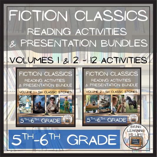 Fiction Classics Volume 1 & 2 Reading Comprehension Bundle | 5th & 6th Grade