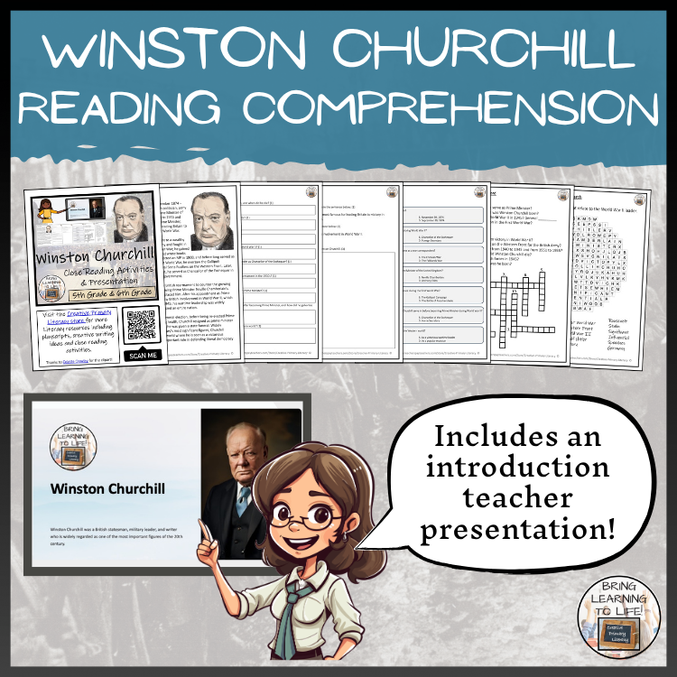 Winston Churchill Close Reading Comprehension Activities | 5th Grade & 6th Grade