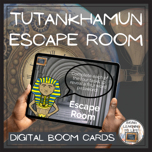Tutankhamun BOOM Cards Escape Room | Digital ELA Reading Activity
