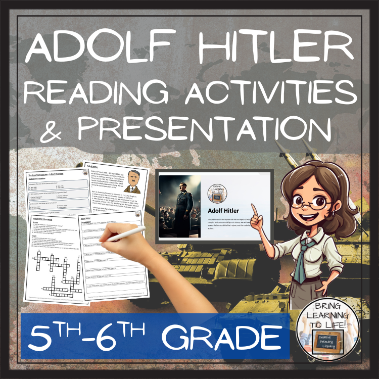 Adolf Hitler Close Reading Comprehension Activities | 5th Grade & 6th Grade
