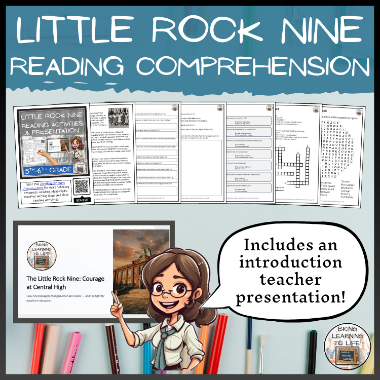 The Little Rock Nine Reading Comprehension Activities | 5th Grade & 6th Grade