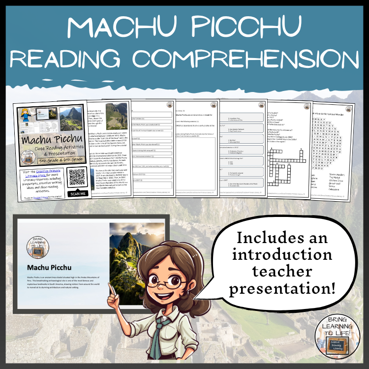 Machu Picchu Close Reading Comprehension Activities | 5th Grade & 6th Grade
