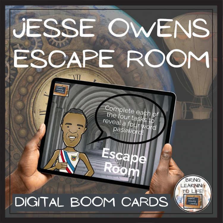 Jesse Owens BOOM Cards Escape Room | Digital ELA Reading Activity