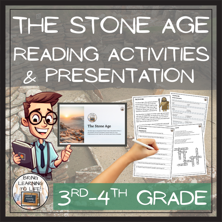 The Stone Age Close Reading Comprehension Activities | 3rd Grade & 4th Grade