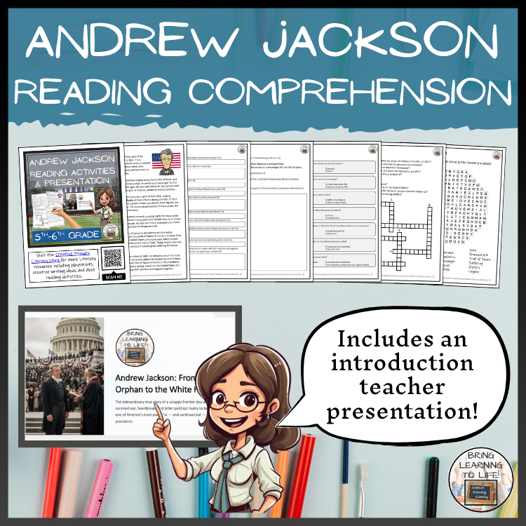 Andrew Jackson Close Reading Comprehension Activities | 5th Grade & 6th Grade