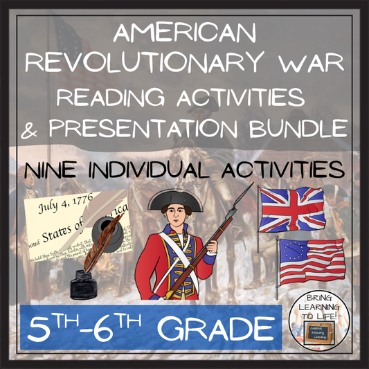 American Revolutionary War Close Reading Comprehension Bundle | 5th & 6th Grade