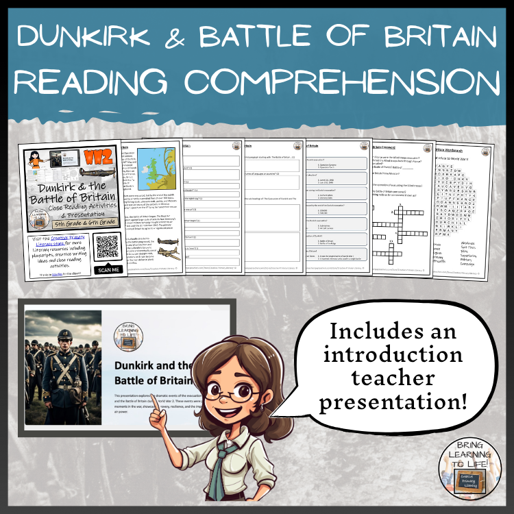 Dunkirk and the Battle of Britain Close Reading Comprehension | 5th & 6th Grade