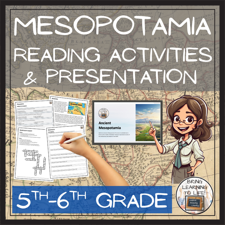 Ancient Mesopotamia Close Reading Comprehension Activities | 5th Grade & 6th Grade