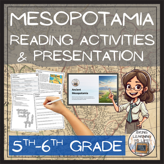 Ancient Mesopotamia Close Reading Comprehension Activities | 5th Grade & 6th Grade