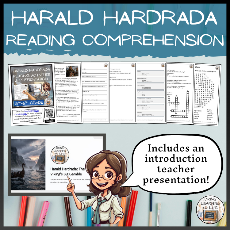 Harald Hardrada Close Reading Comprehension Activities | 5th-6th Grade