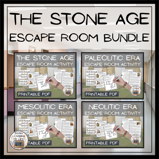 Stone Age Escape Room Activity Bundle | 5th & 6th Grade