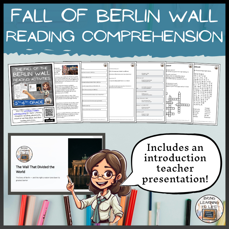 Fall of the Berlin Wall Reading Comprehension Activities | 5th Grade & 6th Grade