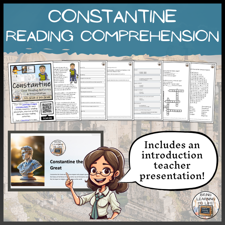 Constantine Close Reading Comprehension Activity | 5th Grade & 6th Grade
