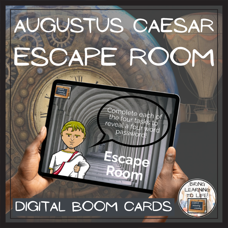 Augustus Caesar BOOM Cards Escape Room | Digital ELA Reading Activity