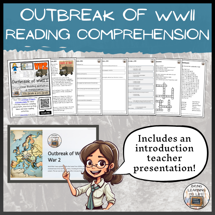 Outbreak of World War 2 Close Reading Comprehension Activity | 5th & 6th Grade