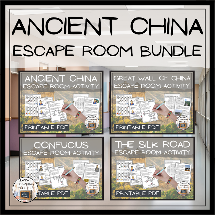 Ancient China Escape Room Activity Bundle | 5th & 6th Grade